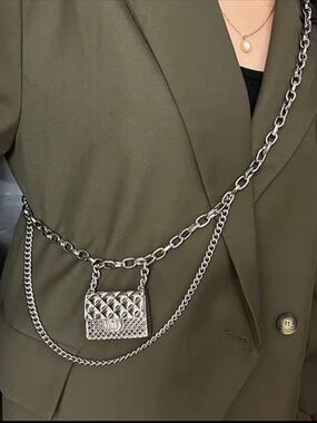 Anthropologie Silver Chain Mini Bag